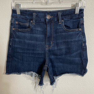 American Eagle Next Level Stretch Curvy‎ Hi-Rise Shortie Jean Shorts Size…